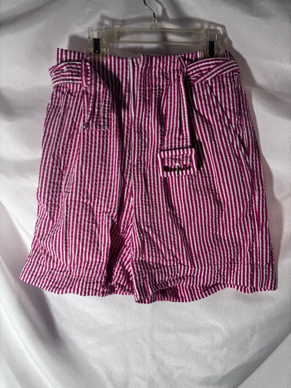 a new day Pink and White Striped‎ Flat Front Shorts with Self-Tie